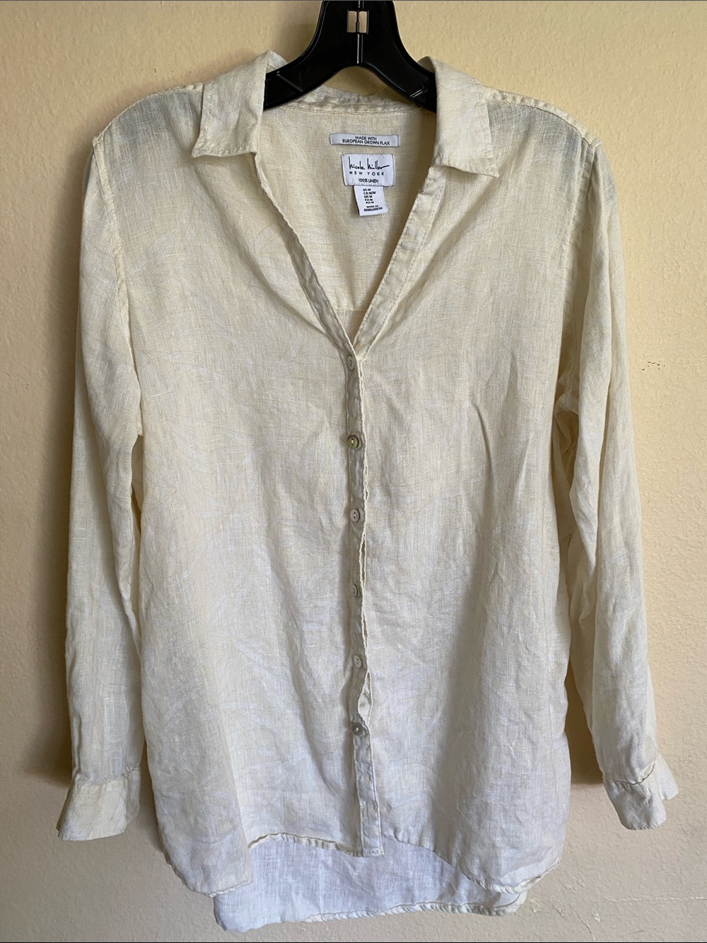 Nicole Miller 100% Linen Button-Down Shirt
